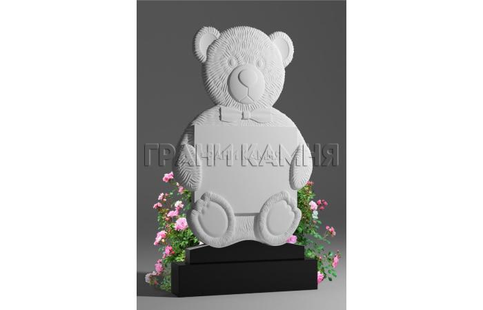 Детский резной памятник из гранита с мишкой № 227/10