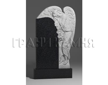 Вертикальный гранитный памятник резной с ангелом № 153/10