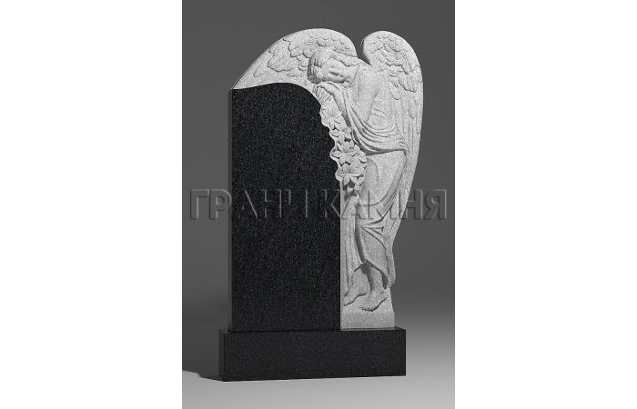 Вертикальный гранитный памятник резной с ангелом № 153/10