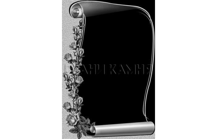 Вертикальный гранитный памятник на могилу с розами №5