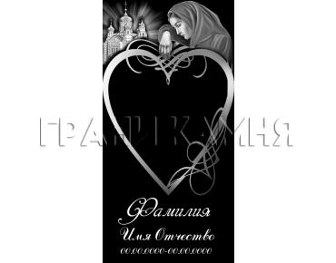 Вертикальный гранитный памятник со скорбящей женщиной №5