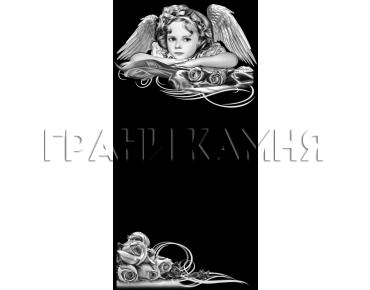 Вертикальный гранитный памятник с розами и ангелом №11