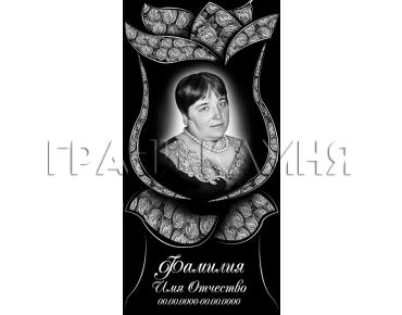 Вертикальный гранитный памятник на могилу с розами №12