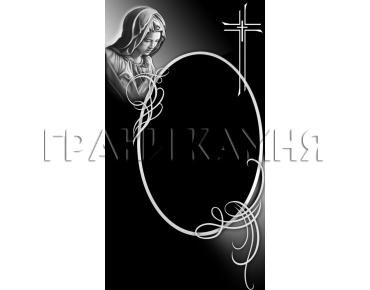 Вертикальный гранитный памятник со скорбящей женщиной №19