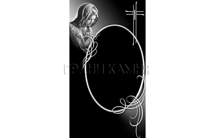 Вертикальный гранитный памятник со скорбящей женщиной №19