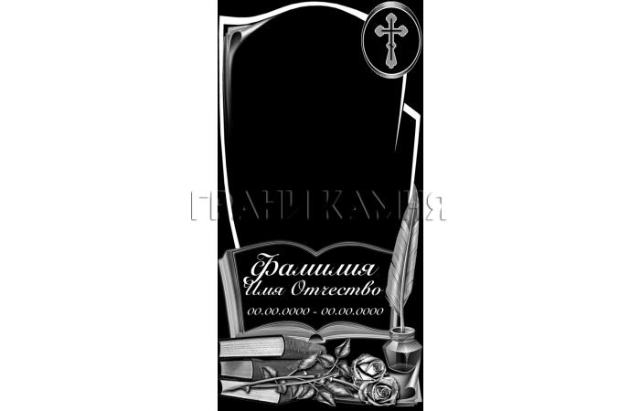 Вертикальный гранитный памятник учителю с розами №27