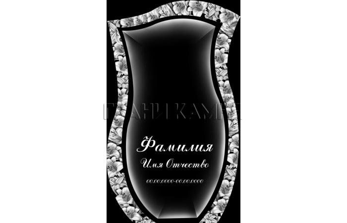 Вертикальный гранитный памятник на могилу с лилиями №28