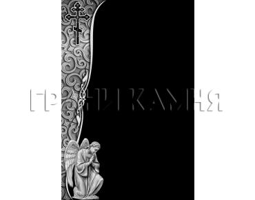 Вертикальный гранитный памятник с крестом и ангелом №29