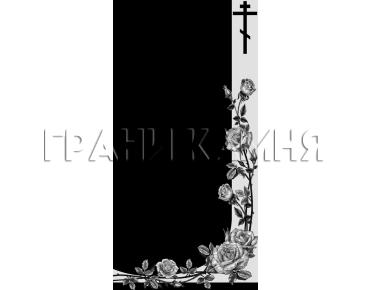 Вертикальный гранитный памятник на могилу с розами №31