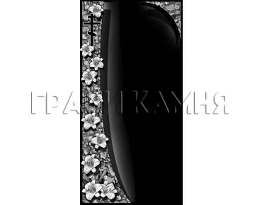 Вертикальный гранитный памятник с лилиями и крестом №32