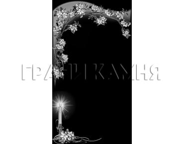 Вертикальный гранитный памятник на могилу со свечой №37