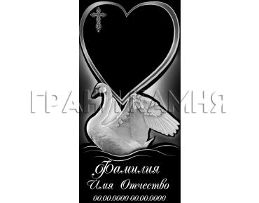 Вертикальный гранитный памятник на могилу с лебедем №42