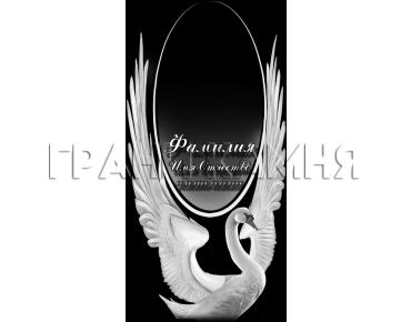 Вертикальный гранитный памятник с лебедем №44