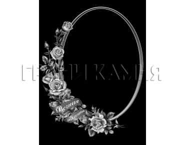 Вертикальный гранитный памятник на могилу с розами №49