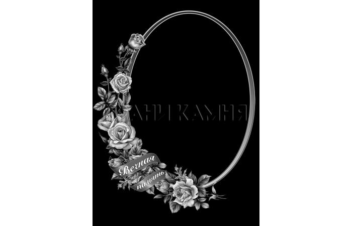 Вертикальный гранитный памятник на могилу с розами №49