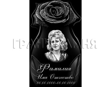 Вертикальный гранитный памятник на могилу с розой №52