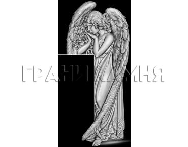 Вертикальный гранитный памятник с ангелом №57