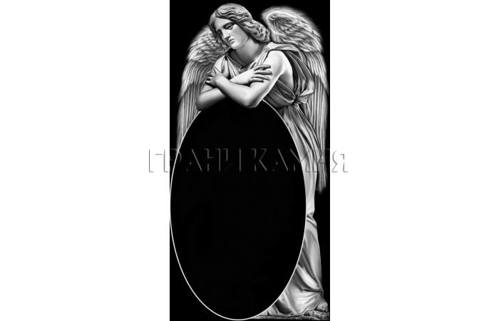 Вертикальный гранитный памятник с ангелом №59