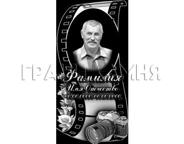 Вертикальный гранитный памятник с каллами №70