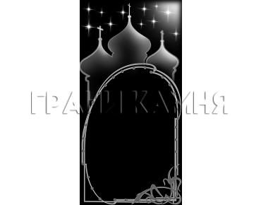 Вертикальный гранитный памятник на могилу с церковью №82