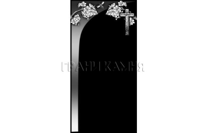 Вертикальный гранитный памятник на могилу с крестом №86