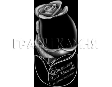 Вертикальный гранитный памятник на могилу с розой №91