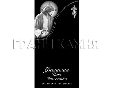 Вертикальный гранитный памятник на могилу с Иисусом №92