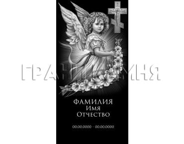 Вертикальный гранитный памятник с ангелом и крестом №93