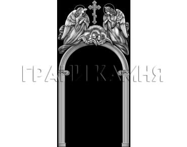 Вертикальный гранитный памятник на могилу с ангелами №95