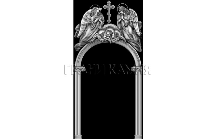 Вертикальный гранитный памятник на могилу с ангелами №95