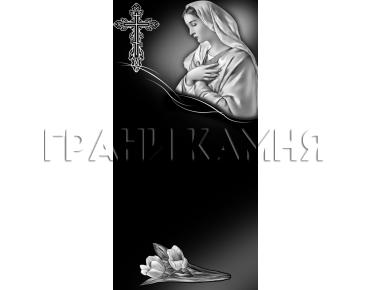 Вертикальный гранитный памятник со скорбящей женщиной №105