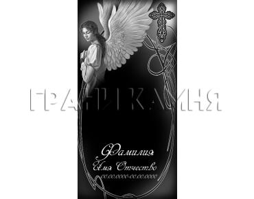 Вертикальный гранитный памятник на могилу с ангелом №107