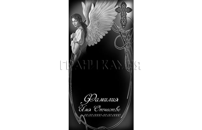 Вертикальный гранитный памятник на могилу с ангелом №107