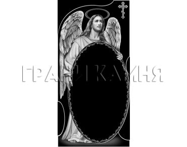 Вертикальный гранитный памятник на могилу с Иисусом №108