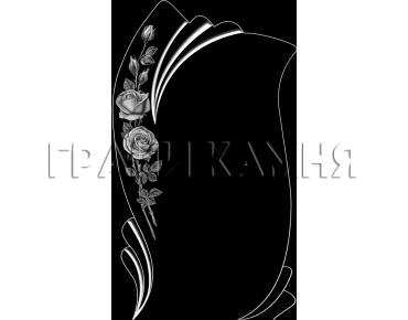 Вертикальный гранитный памятник на могилу с розами №110