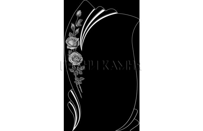 Вертикальный гранитный памятник на могилу с розами №110