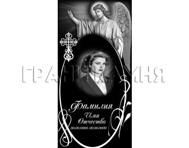 Вертикальный гранитный памятник с ангелом и крестом №115