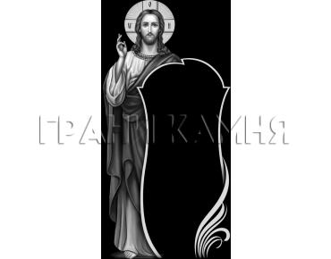 Вертикальный гранитный памятник на могилу с Иисусом №124