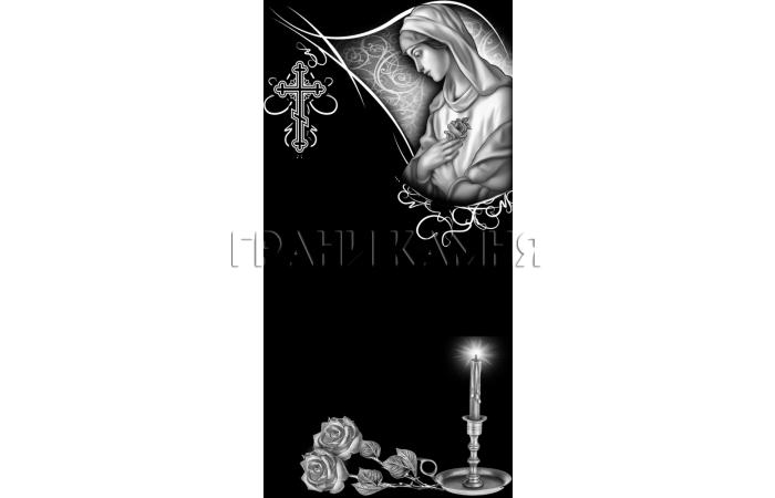 Вертикальный гранитный памятник со скорбящей женщиной №125