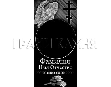 Вертикальный гранитный памятник с ангелом и розами №135