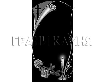 Вертикальный гранитный памятник с крестом и свечой №142
