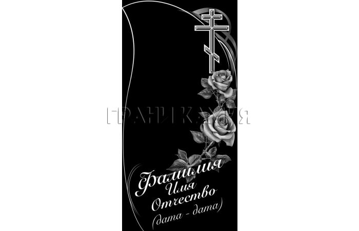 Вертикальный гранитный памятник с розами и крестом №149