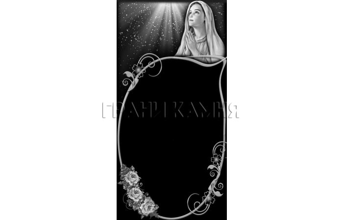 Вертикальный гранитный памятник со скорбящей женщиной №158