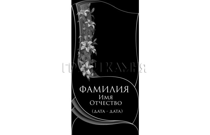 Вертикальный гранитный памятник на могилу с лилиями №161