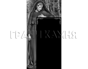 Вертикальный гранитный памятник на могилу со скорбящей женщиной №171