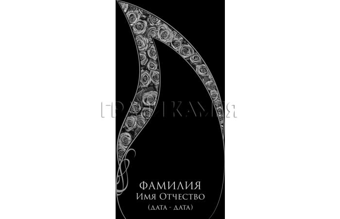 Вертикальный гранитный памятник на могилу с розами №177
