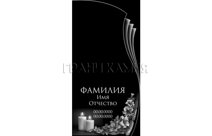 Вертикальный гранитный памятник с лилиями и свечами №181