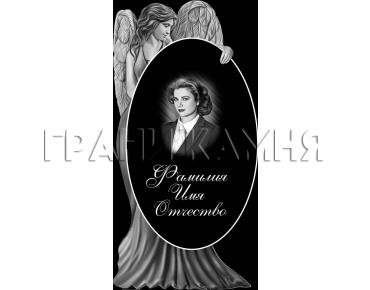 Вертикальный гранитный памятник на могилу с ангелом №187