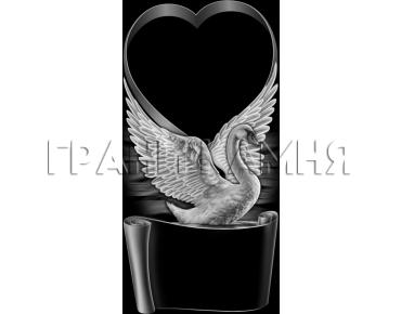 Вертикальный гранитный памятник на могилу с лебедем №189