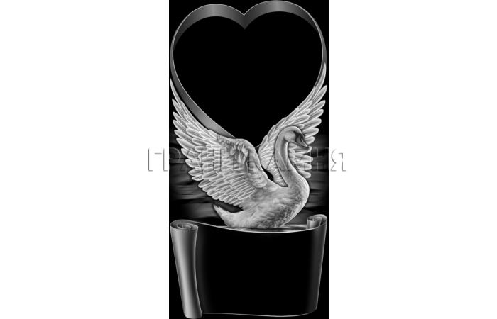 Вертикальный гранитный памятник на могилу с лебедем №189